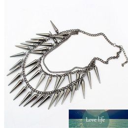 Charm Women Spike Rivet Tassel Choker Bib Statement Chain Necklace Jewelry Gift 