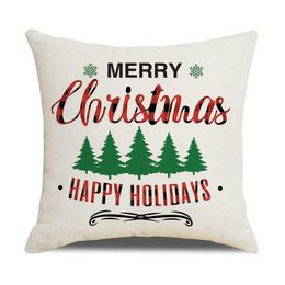 45x45cm funda de almohada feliz adornos navideños para el hogar fund 45x45cm funda de almohada feliz adornos navideños para el hogar fund