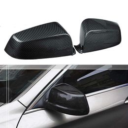 X AUTOHAUX Pair New Exterior Rear View Mirror Housing Door Wing Mirror Cover Cap Carbon Fiber Pattern for BMW E90 2005-2008 X AUTOHAUX Pair New Exterior Rear View Mirror Housing Door Wing Mirror Cover Cap Carbon Fiber Pattern for BMW E90 2005-2008
