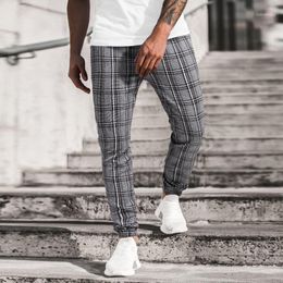 Men Fashion Plaid Casual Pants Loose Elastic Waist Drawstring Hip Pop Long Trousers Pants Vogue Trousers Men Fashion Plaid Casual Pants Loose Elastic Waist Drawstring Hip Pop Long Trousers Pants Vogue Trousers