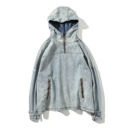 denim jacket and sweatshirt