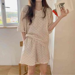 #cartoon 7 Las mujeres de algodón de verano pijamas de manga corta coreano sueltos de talla grande 5XL ajuste 90 kg camisón mujer de impresión de dibujos animados vestido de noche 