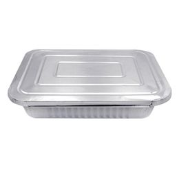 10 Uds. Bandeja de papel de aluminio desechable con forma de rectángulo contenedores de comida con tapas de aluminio sin tapa 