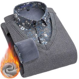 Tootless-Men Plaid Button-Down Plus Velvet Tops Wear to Work Shirt Tootless-Men Plaid Button-Down Plus Velvet Tops Wear to Work Shirt