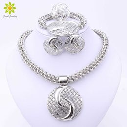 Brillante Último Traje De Joyería Plata Cristal Austriaco De Brillante Último Traje De Joyería Plata Cristal Austriaco De