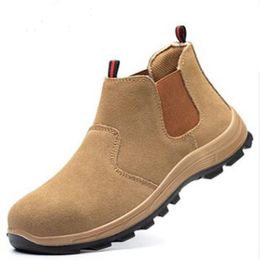 cómodo de los hombres es Casua DE SEGURIDAD zapatos de encaje-desierto de combate Los hombres botas de trabajo de Industrial-zapatos del dedo del pie-trabajo a prueba de pinchazos 