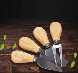 knives for cooking Canada - Stainless Steel Tool Cheese Knives Oak Handle Bread Slicer Butter Spatula Cake Baking e Fork Shovel Home Kitchen Utensils Cooking Tools