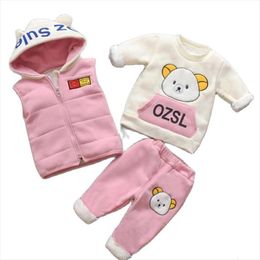 Pink OULII Newborn Baby Cartoon Cow Warm Outfits Clothes Infant and Toddler Pants Velvet Clothing Sets 100cm Pink OULII Newborn Baby Cartoon Cow Warm Outfits Clothes Infant and Toddler Pants Velvet Clothing Sets 100cm