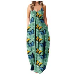 P Vestido De Mujer Talla Grande Con Estampado De Mariposas S P Vestido De Mujer Talla Grande Con Estampado De Mariposas S