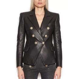 c Zevity-Chaqueta de piel sintética con botones de Metal para mujer c Zevity-Chaqueta de piel sintética con botones de Metal para mujer