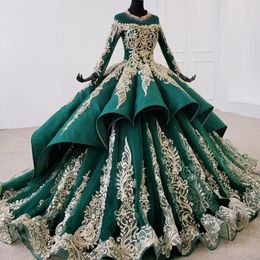 hunter green and gold dress