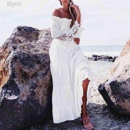 long lace beach dress