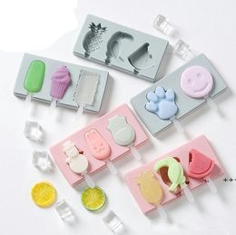 4 Cell Silicone DIY Frozen Ice Cream Mold Juice Popsicle Maker Lolly Pop Mould 