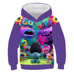 Trolls Womens Hoodies 3D Print Pullover Tops Sweatshirt 
