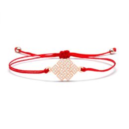 good lucky charms UK - Charm Bracelets Colorful CZ Chinese Knot Symbolizing Good Wish Pattern Bracelet Lucky Braided Rope Chain Bangle Women Jewelry Couple Gift