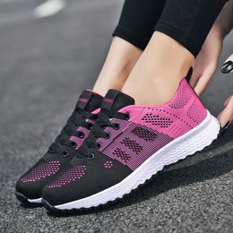 Zapatillas de malla plan Zapatos vulcanizados informales para mujer Zapatillas de malla plan Zapatos vulcanizados informales para mujer