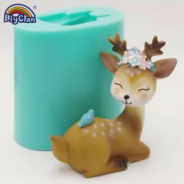Silicone Mold Etched Doe and Fawn Ornament