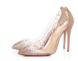 clear red bottom heels