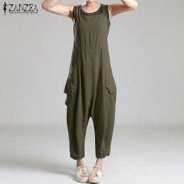 ZANZEA Femmes Combinaisons Jumpsuits Sarouel d/'été débardeur sans manche Loisirs Palazzo Pantalon