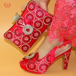 red heels and matching bolsa