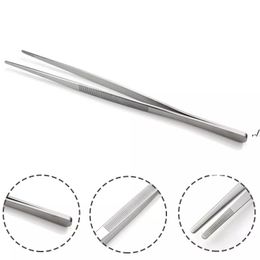 Toothed Tweezers Barbecue Stainless Steel Long Food Clip Straight BBQ Tools