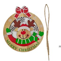 Navidad talla de madera paisaje adornos creativos hogar decoraciones de vacaciones Navidad talla de madera paisaje adornos creativos hogar decoraciones de vacaciones