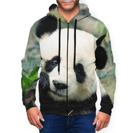 Finest Prints Zoomed In Pandas Face Mens Hooded Sweatshirt 