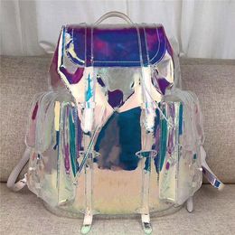 3 unidsset mochila Rosa coreana mochila holográfica láser de moda p  Carteras Tipo mochila rocic.com