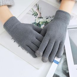 1 Guantes Suaves De Doble Punto Lana Engrosada Mujer Brazo Y 1 Guantes Suaves De Doble Punto Lana Engrosada Mujer Brazo Y