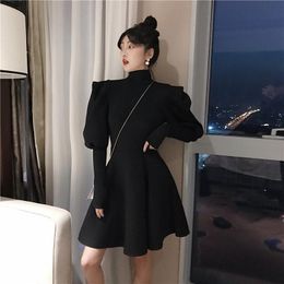 black long sleeve turtleneck sweater dress