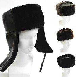 Cálido bombardero sombreros,sombrero de la polla for hombres mujeres solapa solapa invierno grueso sombrero alineado viento a prueba de viento ciclismo de esquí de nieve sombreros de nieve sombrero de