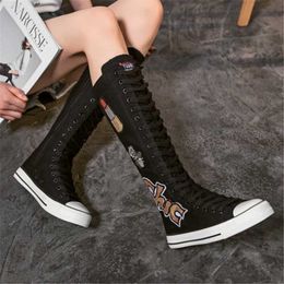 knee high canvas boots