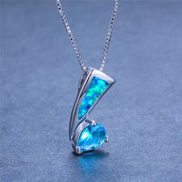 Fashion 925 Silver Jewelry Cat Purple Fire Opal Charm Pendant Necklace Chain HOT 