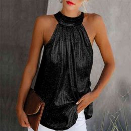 Nueva Blusa Sin Mangas Negro Elegante Cuello Alto Top Tamaños 6 a 12