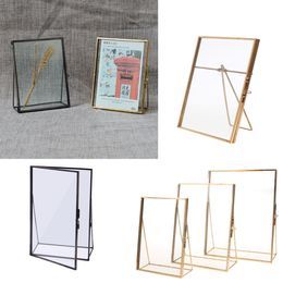 Vintage Moderne Metall Glas Hängende Bilderrahmen Fotorahmen zum Aufhängen