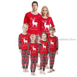 Ropa de dormir de manga larga a juego Pijamas de Navidad Familia Set Tristes de vacaciones 