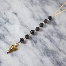 Fashion Jewelry Arrow Lava Triangle Arrow Volcanic Stone Necklace Pendant Fashion Jewelry Arrow Lava Triangle Arrow Volcanic Stone Necklace Pendant