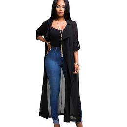 plus size sheer duster jacket