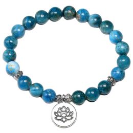 Apatita En Forma De Corazón Encanto Pulsera Tejido Yoga A Apatita En Forma De Corazón Encanto Pulsera Tejido Yoga A