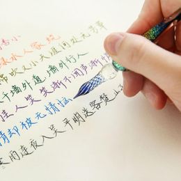 3 bolígrafos de caligrafía de vidrio azul Juego de tintas y bolígrafos de cristal para inmersión Suministros de arte para firmas principiantes Escritura en diario Dibujo Decoración de regalo