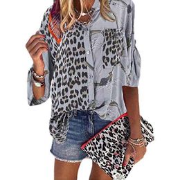 Tops Túnica De Manga Larga Con Cuello En V Estampado Celosía Tops Túnica De Manga Larga Con Cuello En V Estampado Celosía