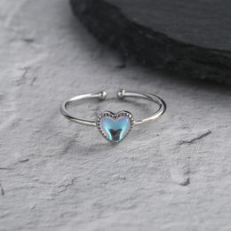 Love Heart Ring 925 Pendientes De Anillo De Plata Pura S925 Love Heart Ring 925 Pendientes De Anillo De Plata Pura S925