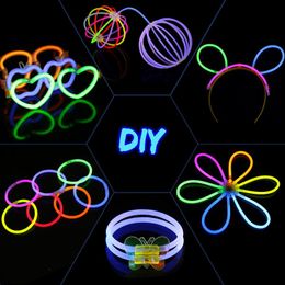 Pulsera luminoso que brilla palillo fluorescente colorido palillo ligero luz de neón Pulsera luminoso que brilla palillo fluorescente colorido palillo ligero luz de neón