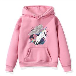 Baby Girl Hooded Sweatshirt Cotton Unicorn Fashion Hoodies Pullover Top for Toddler Little Kid 1-5t 
