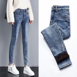gruesos fleecos dorados Pantalones vaqueros de Invierno para mujer gruesos fleecos dorados Pantalones vaqueros de Invierno para mujer