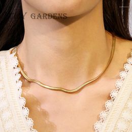 Gold Plated Snake Bone Chain String Clavicle Distribution Chain Wave Elegant 