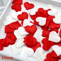 50pcs Fabric Heart dia 3.5cm Wedding Party Confetti Table Decoration UK STOCK 