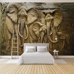 3D Metal wall art 'Elephants in Africa'Wall decorationPainting 47x31x2i... 