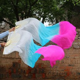 Women 1.8m Belly Dance Fan Veils 100% Silk Veils Vertical Style US Shipping