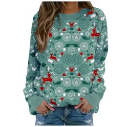 Blusas Moda Mujer Cuello Redondo Manga Larga Navidad Blusas Moda Mujer Cuello Redondo Manga Larga Navidad